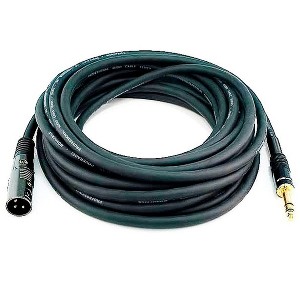 Monoprice XLR Male to 1/4in TRS Male Cable - 25 Feet | 16AWG, Gold Plated - Premier Series - 1 of 4