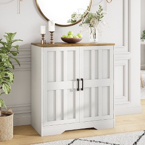 Vividwood Modern Farmhouse Buffet Cabinet – Kitchen Sideboard with Storage, Coffee Bar Credenza - 1 of 4