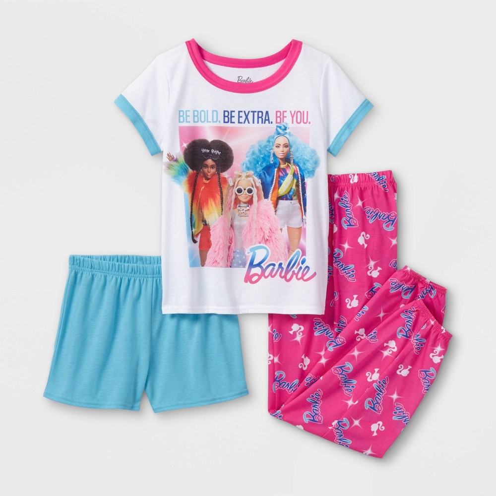 Size Large ( 10/12 )  Girls' Barbie 3pc Pajama Set - L, Black