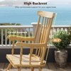 Tangkula Patio Rocking Chair Solid Wood Outdoor Porch Rocker Chair with Rubber Wood Frame Indoor Wooden Rocking Chair Natural - 3 of 4