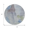 Denim Blue And Gray Abstract Washable Indoor Outdoor Area Rug - 3 of 4