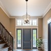 DORESshop 8 in. 4-Light Wood Grian/GrayGeometric Open Cage Pendant Light, Chandelier for Dining Room, House Foyer - 3 of 4