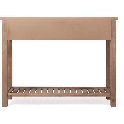 Eugene Brown Wood Console Table with Storage Shelf