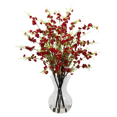 Nearly Natural Cherry Blossoms w/Vase Arrangement - image 1 of 3