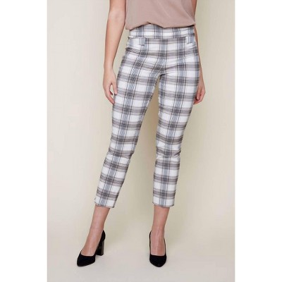 Women's Pull on Plaid Ankle Pants - Renuar