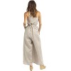 Women's Revive Linen Pinstripe Jumpsuit - OLIVACEOUS - 2 of 4