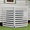 LOVMOR 38"W X 42"H Air Conditioner Fence Panels, 2 Panels Privacy Fence for Outside Privacy Screens Trash Can Enclosure with Metal Stake,Trash Can Screen Fence Pool Equipment Fence, Wood - 2 of 4