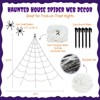 Wrapables 16ft Giant Triangular Spider Web Kit with Cobwebs and 2 Small Spiders, Indoor Outdoor Haunted House Halloween Decor - 2 of 4