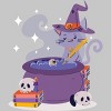 Men's Design By Humans Halloween Kitty Cauldron By machmigo T-Shirt - image 2 of 2