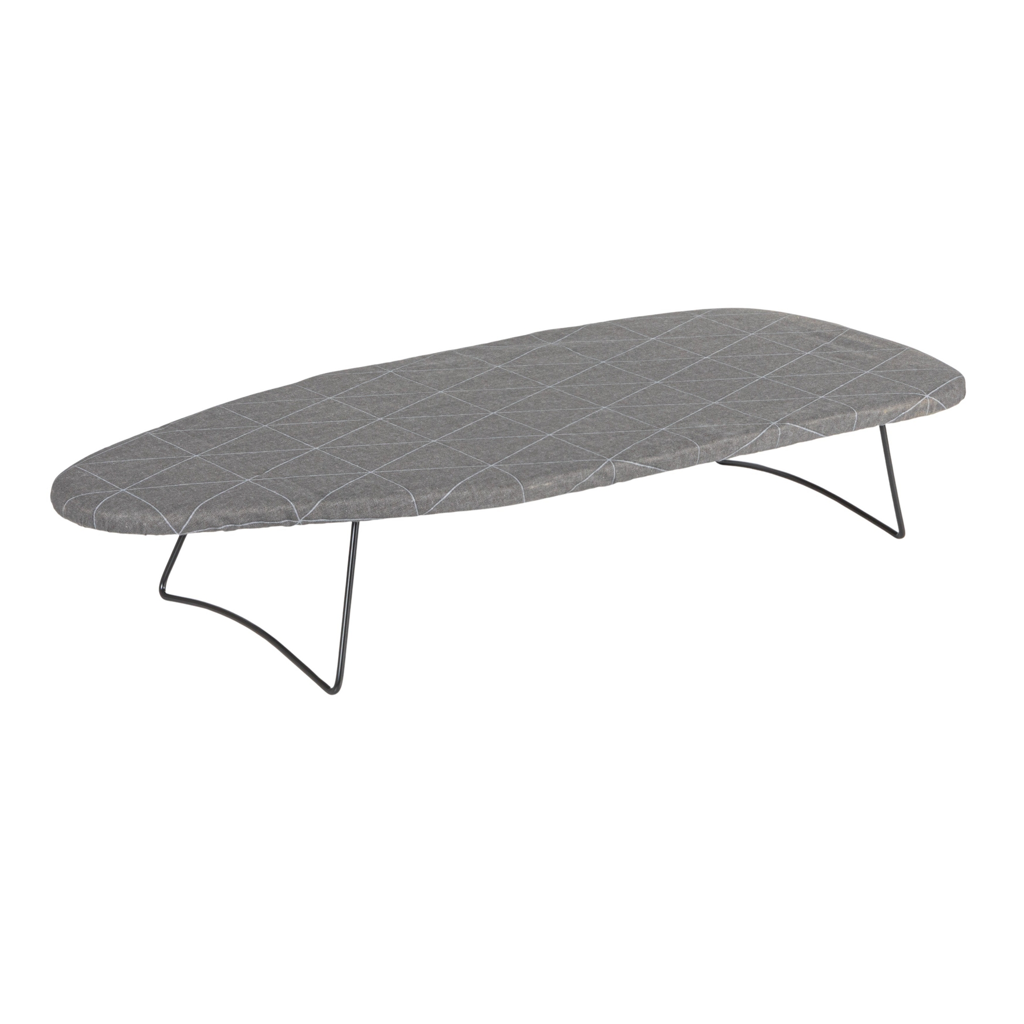 Household Essentials Handy Board Table Top Ironing Board, 100% Cotton Cover with Fiber Pad, Foldable with Swivel Hook, Gray Cover