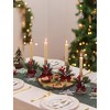 MOEPISY Set of 2 Gold Candlestick Holder for Taper with Red Berry Decoration for Table Centerpiece Festive - 4 of 4