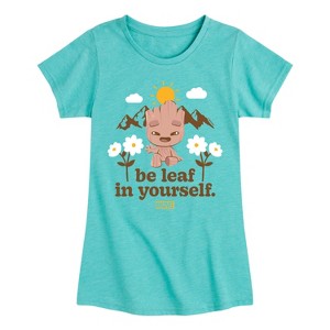 Girls' - Marvel - Guardians of the Galaxy Be Leaf In Yourself Fitted Short Sleeve Graphic T-Shirt - 1 of 4