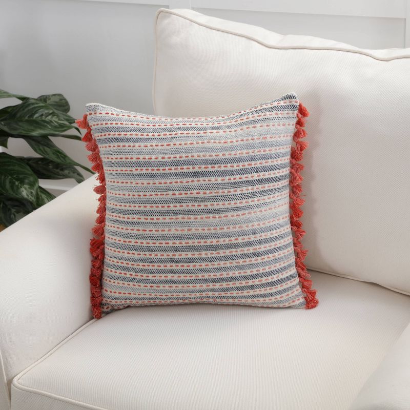 16.5"x16.5" Ombre Coastal Stripe Throw Pillow - Pillow Perfect, 6 of 9
