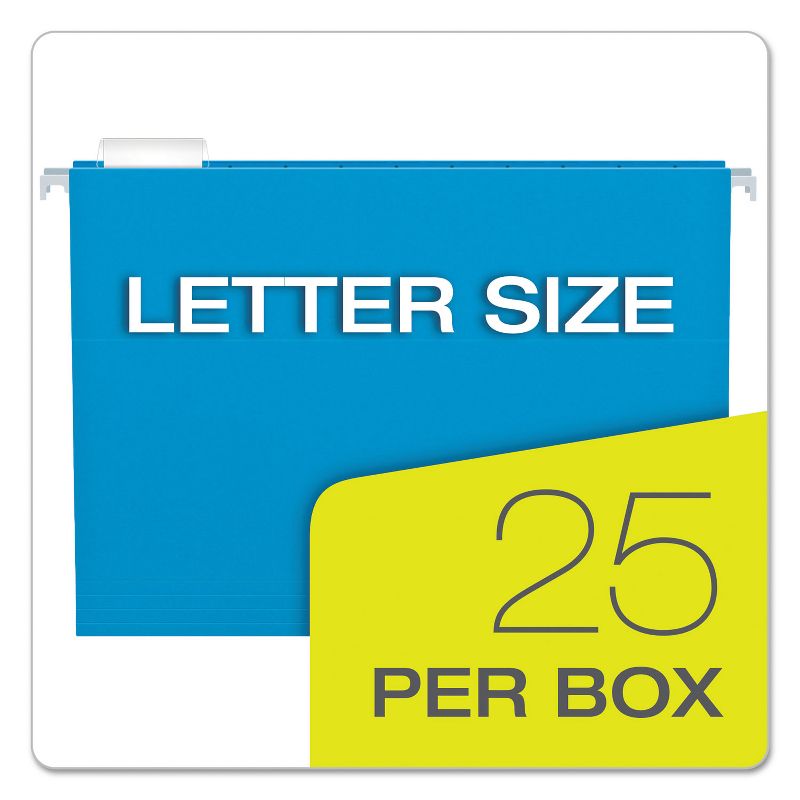 Pendaflex Essentials Colored Hanging Folders 1/5 Tab Letter Blue 25/Box 81603, 2 of 6