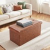 Kumasinova Foldable Storage Ottoman Bench with Faux Leather Tufted Lift-Up Lid,43"/30"W Entryway Bench,End-of-Bed Ottoman for Living Room,660lbs Max - 2 of 4