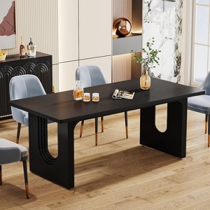 Tribesigns Modern Dining Table for 6, 71" Large Kitchen Dining Table with Wood Pedestal Base, for Kitchen, Dining Room, Living Room - 1 of 4