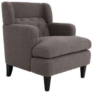 NicBex Upholstered Accent Chair Modern Teddy Fabric Armchair with Wood Legs Lazy Leisure Sofa Chair for Bedroom,Living Room - 1 of 4