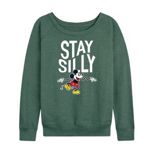 Women's - Disney - Stay Silly Lightweight French Terry Wide Neck Long Sleeve Shirt - 1 of 4
