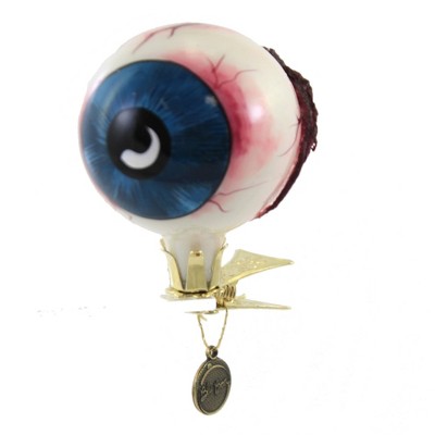 Blu Bom 3.0" Blue Eye Ball Ornament Bloodshot Halloween Clip On  -  Tree Ornaments