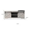 HomeRoots 47" Gray And Black Wood And Faux Leather Storage Bench with Shelves - 3 of 4