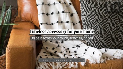 Dark Brown and Stone Cotton Southwest Throw Blanket