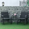 Outsunny Outdoor Glider Chairs with Coffee Table, Patio 2-Seat Rocking Chair Swing with Breathable Sling for Backyard, Garden and Porch - 3 of 4