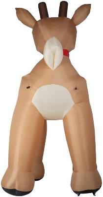 Colossal Brown Inflatable Standing Rudolph with Red Scarf