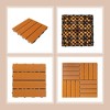 11 PCS 11.7" X 11.7" Square Plastic Wood Deck Tiles, Outdoor Terrace Flooring，Light Brown - 3 of 4