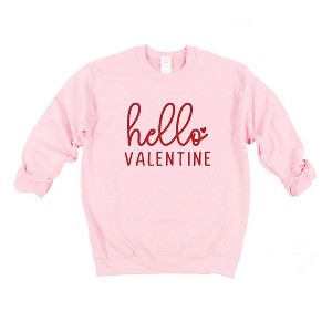 Simply Sage Market Women's Graphic Sweatshirt Hello Valentine Cursive - 1 of 3