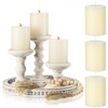 MOEPISY 8 Pcs Farmhouse Wood Candle Holders with Pillar Candles Set - 4 of 4