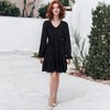 Anna-Kaci Women's Ruffle Chiffon V-Neck Bell Sleeves Beltd Midi Flowy Swing Skater Dress - 2 of 4