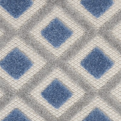 Blue and Grey Diamond Pattern Rectangular Synthetic Rug 7'10" x 10'6"
