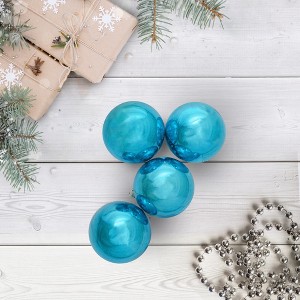 Northlight Shatterproof Shiny Christmas Ball Ornaments 2.5" (60mm) - Turquoise Blue - 60ct - 1 of 3