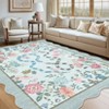 Scalloped Rug for Bedroom Non-Slip Floral Floor Mats - 2 of 4