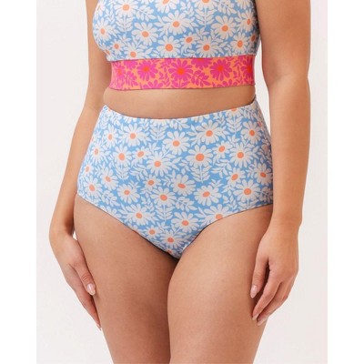 Lime Ricki Women's Groovy Blooms/sherbert Stripe Reversible Ultra  High-waist Bottom : Target