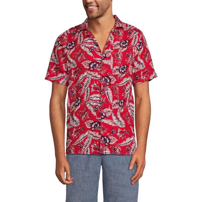 Lands' End Men's Traditional Fit Short Sleeve Camp Collar Hawaiian Shirt, 1 of 4