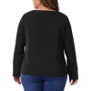 Agnes Orinda Women's Plus Size Metal Chain Cutout Front V Neck Long Sleeve Casual Blouses - 4 of 4