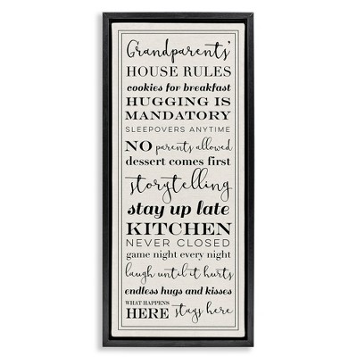 Stupell Industries Grandparents House Rules, 11" x 25"