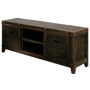 Stylecraft Archer Ridge Vintage Cabinet TV Stand for TVs up to 65" Brown: Mid-Century Media Console, Metal Hardware - 1 of 4