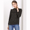 Allegra K Women's Vintage Ruffle Stand Collar Long Sleeves Polka Dots Blouse - 3 of 4