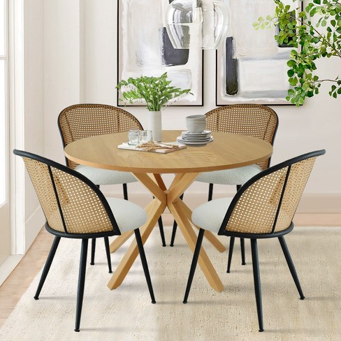 Rattan circular discount table and chairs