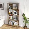 TOAOTBNBO Bookshelves with 8 Open Compartment，Industrial Metal Bookcase with Asymmetrical Shelf Freestanding Book Shelf for Cozy Corner - 4 of 4