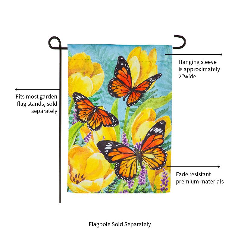 Evergreen Tulip and Butterfly Garden Suede Flag 12.5 x 18 Inches Indoor Outdoor Decor, 2 of 7