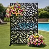 72" H×47" W Metal Privacy Screen with Stable Base, Freestanding Decorative Patio Screen for Hanging Plants - 4 of 4