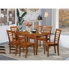 5 Piece Dinette Set - Small Dining Table & Chairs - Kitchen Table Set - Modern Design - Saddle Brown Finish - 2 of 4