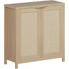 1PC Rattan Storage Cabinet - 47"x16"x31" with Adjustable Shelves - Multi-Use Sideboard for Living/Dining Room - 3 of 4