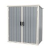 Aoxun 5x3FT Plastic Outdoor Shed – Lockable Garden Storage with Floor for Tools, Lawn Accessories, Trash Can – Grey - 2 of 4