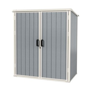 Aoxun 5 x 3FT Resin Shed with Floor and Lockable Door for Backyard, Patio, Lawn, Garage - 1 of 4