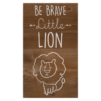 Be Brave Little Lion Wood Kids' Wall Art - Stratton Home Décor