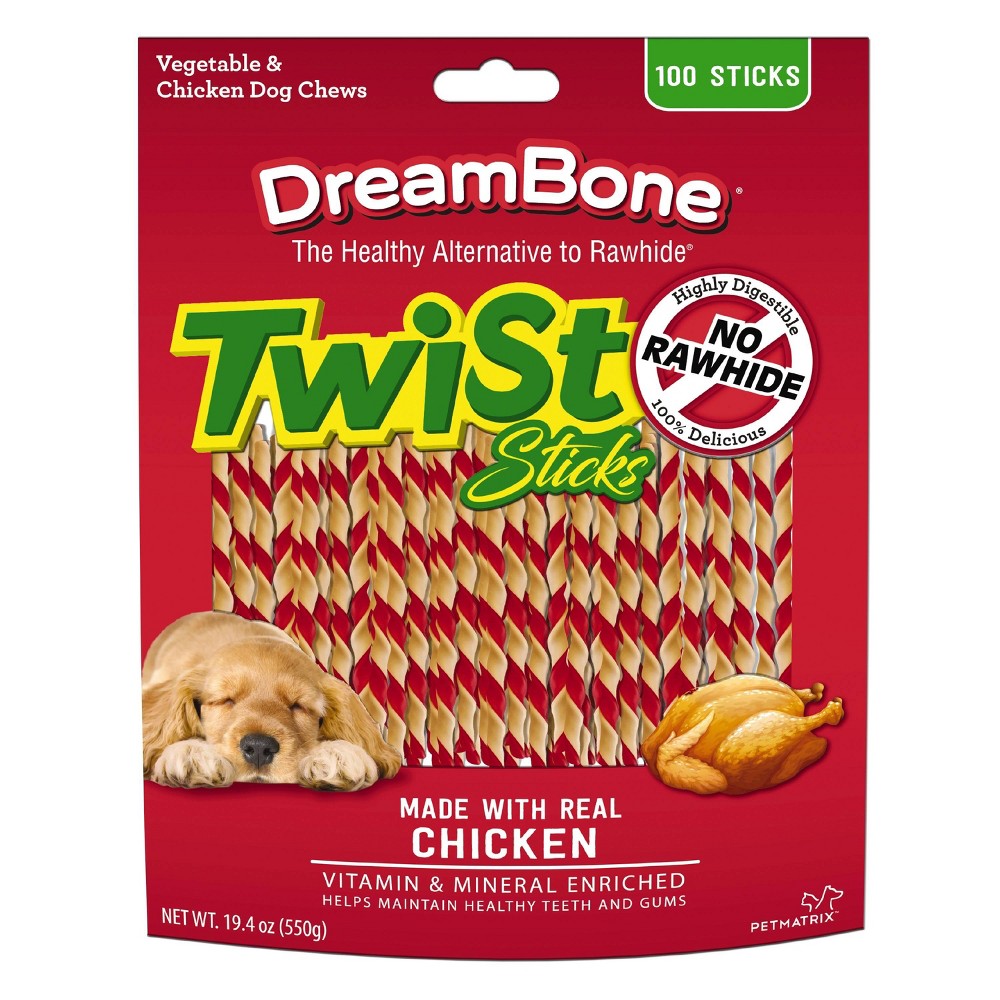 Photos - Dog Food DreamBone Twist Sticks with Chicken and Vegetable Flavor Dog Treats - 100c